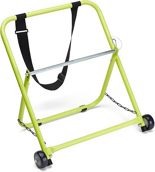 trueCABLE Wire and Cable Caddy with Wheels and Pull Strap, Industrial Grade Steel Wire Dispenser, Holds Cable Reels Up to 20" Diameter and 100 lb Capacity