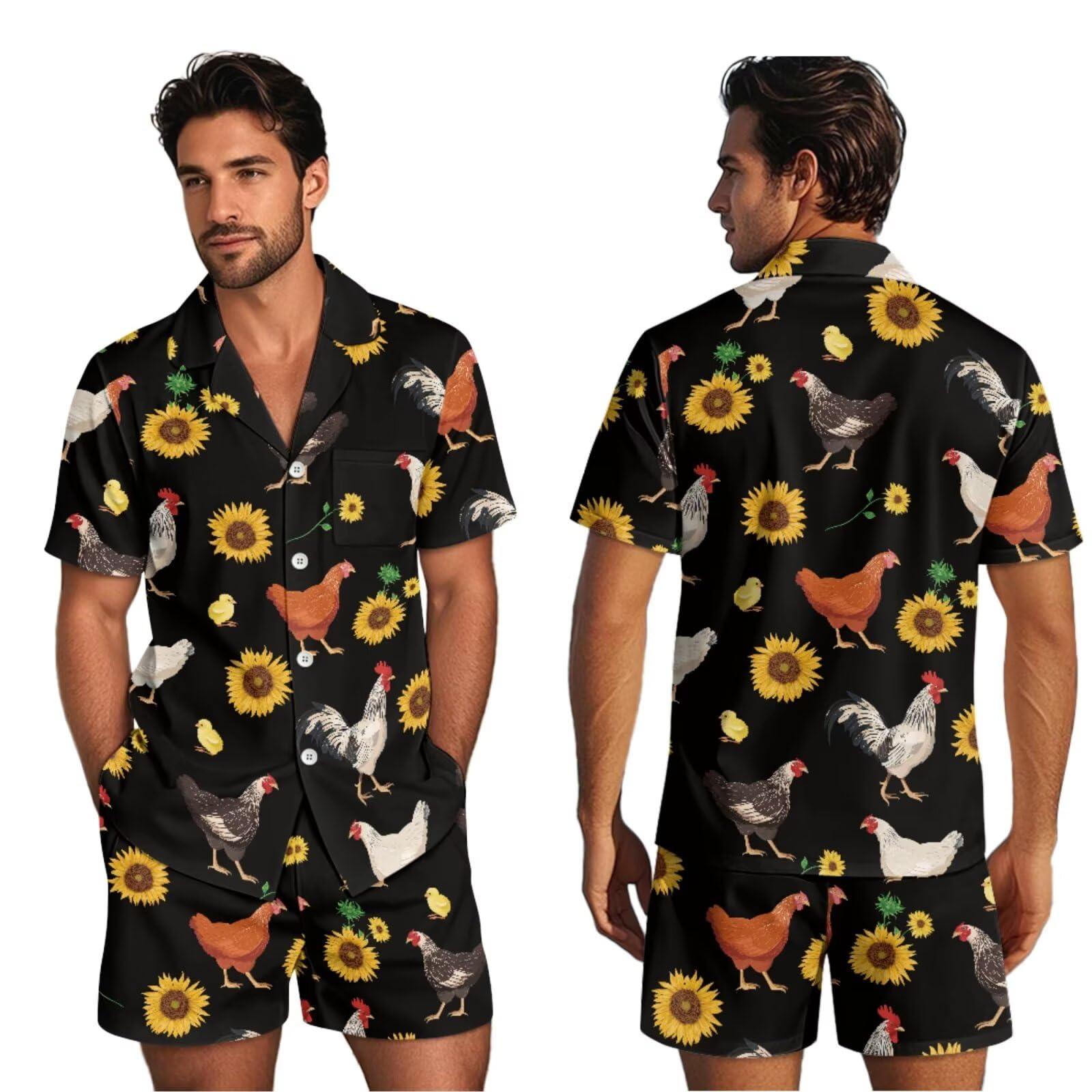 Pijamas a juego para parejas, pijamas de manga corta para él y para ella