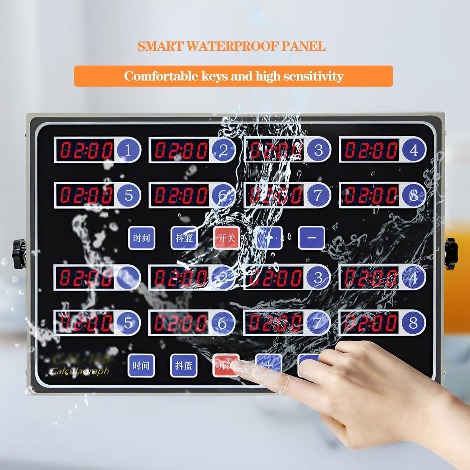 Temporizador de cocina digital de 16 canales, temporizador de cuenta regresiva electrónico con control de volumen de segundos de acero inoxidable, función de memoria, conversión de unidades múltiples