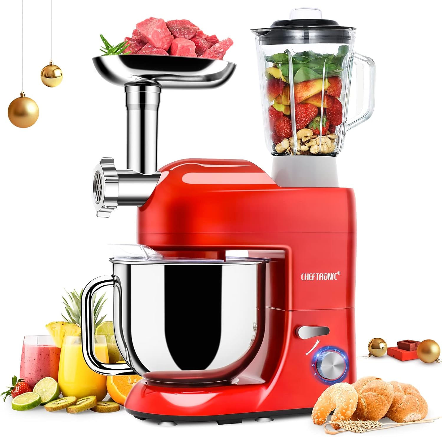 CHEFTRONIC 6IN1 Stand Mixer, 650W 6 Speeds
