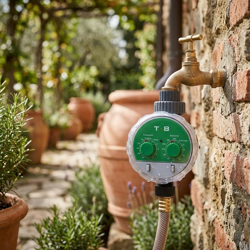 Suinga. Programmatore di irrigazione rubinetto senza pressione Tx8 Pressione di lavoro: 0-5 bar Frequenza di irrigazione da 1 h a 7 giorni Durata irrigazione: da 1 a 120 minuti