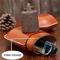 Vista 2 de Funda de cuero para gafas de sol vintage para hombres y mujeres miope, gafas de sol, viaje, caja de almacenamiento antiaplastamiento