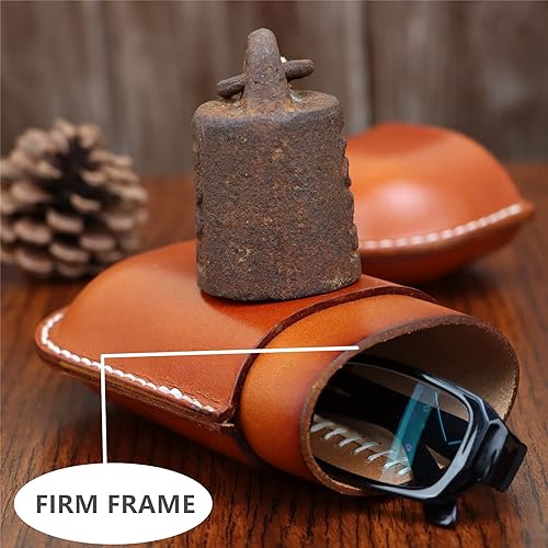 Miniatura 2 de Funda de cuero para gafas de sol vintage para hombres y mujeres miope, gafas de sol, viaje, caja de almacenamiento antiaplastamiento