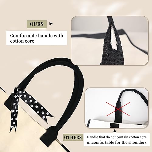 Miniatura 4 de BeeGreen Bolso de mano con inicial, bordado personalizado, regalos de cumpleaños, bolsa de lona con bolsillos con cremallera para mujer