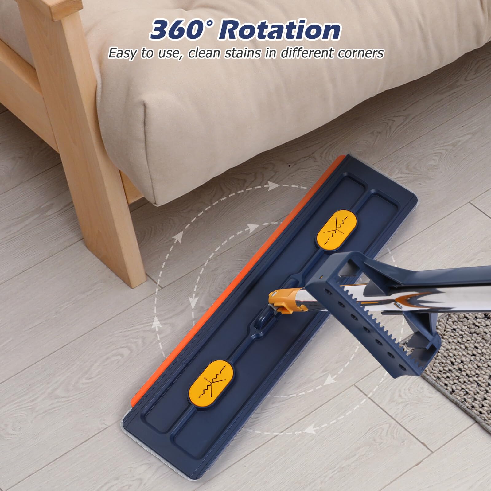 YARNOW Trapeador Plano para Piso 6 Almohadillas de Microfibra Absorbente sin Lavado Fácil de Secar y Almacenar para Limpieza Doméstica Rápida