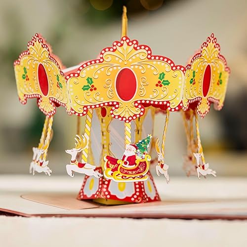 UNIPOP Tarjeta desplegable para árbol de Navidad 5 x 7 pulgadas tarjeta de Navidad única para mamá tarjeta de árbol de Navidad 3D para esposa