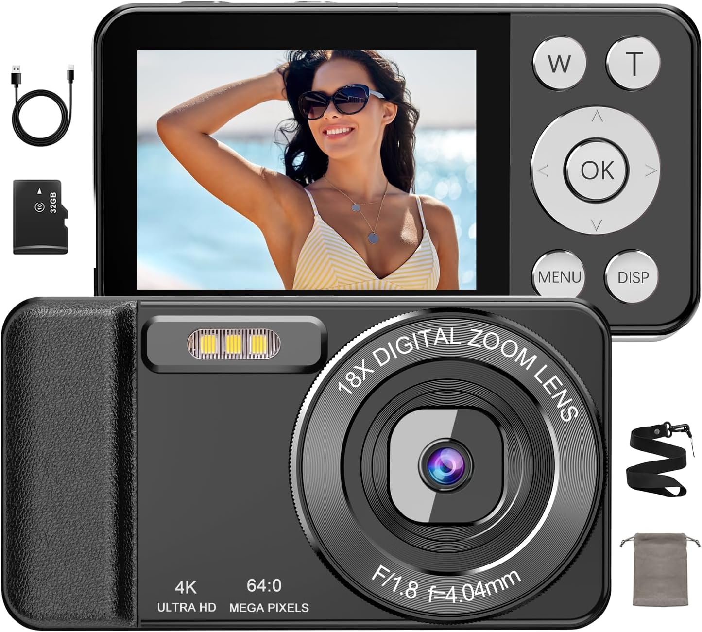 4Kデジタルカメラ OTG転送機能付き Amazon | QZT デジタルカメラ 4K デジカメ 6400万画素 OTG対応 スマホ