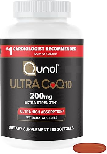 Qunol Cápsulas blandas CoQ10 de 200 mg, Ultra CoQ10 - Suplementos de coenzima Q10 de ultra alta absorción - Suplemento antioxidante para la salud
