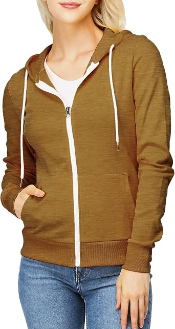 H2H Womens Slim Fit Zip Up & Pullover Hoodie Lightweight Long Sleeve Kangaroo Pocket Basic Casual Sweatshirt