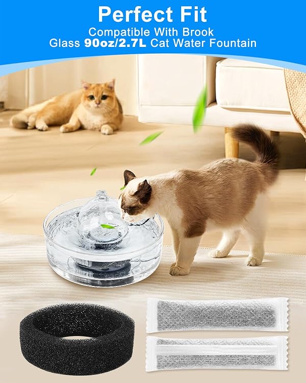 MyfatBOSS 8+16 Glass Cat Water Fountain Filter Compatible with Brook 90oz by MyfatBOSS - Used condition - Image 2