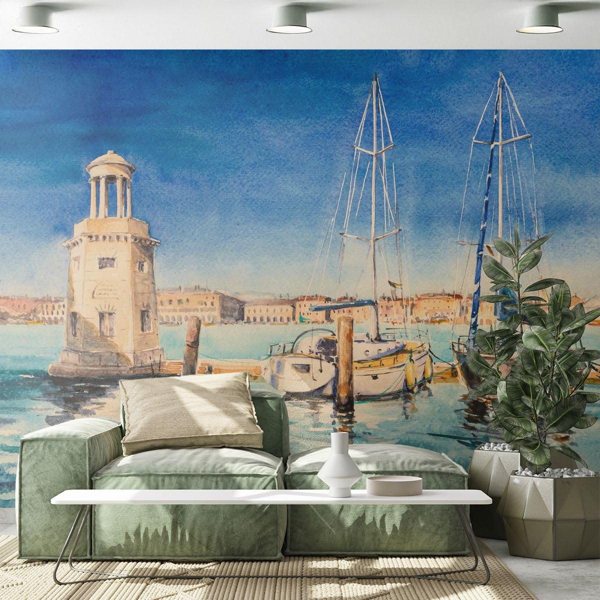 ARTTOR Carta da Parati Vinile in TNT 150x105 cm Marino Viaggi - 5315 - WF2 | Porta Paesaggio Lanterna Premium Sand Fotomurale Moderno Decorazione da Parete Murale da Parete Per Soggiorno ARTTOR