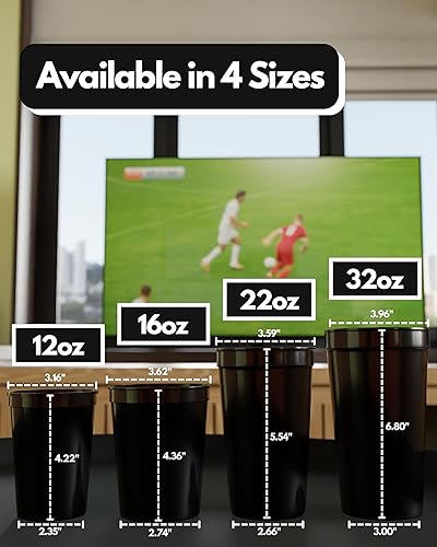 Miniatura 4 de PartyPrints Paquete de 10 vasos de plástico en blanco reutilizables de 32 onzas  Copas de estadio a granel  Vasos de fiesta extra grandes sin BPA