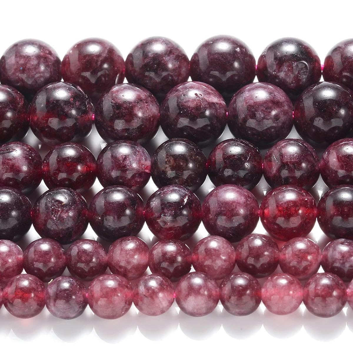 Pietra naturale Giade rosse Calcedonio Branello rotondo allentato del distanziatore per la creazione di gioielli 4MM-12MM Braccialetti fai da te Accessori all'ingrosso 15  36