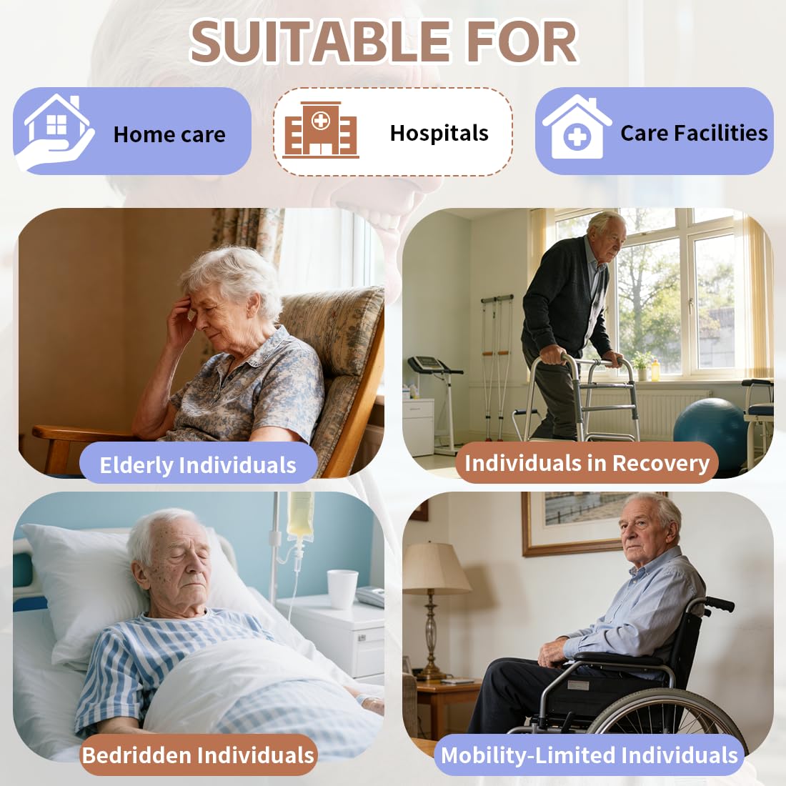 EZ Assistive Bilancia per sollevamento pazienti per anziani o costretti a letto, bilancia universale adatta per uso domestico di cura, ospedale e assistenza domiciliare SWL 226,8 kg