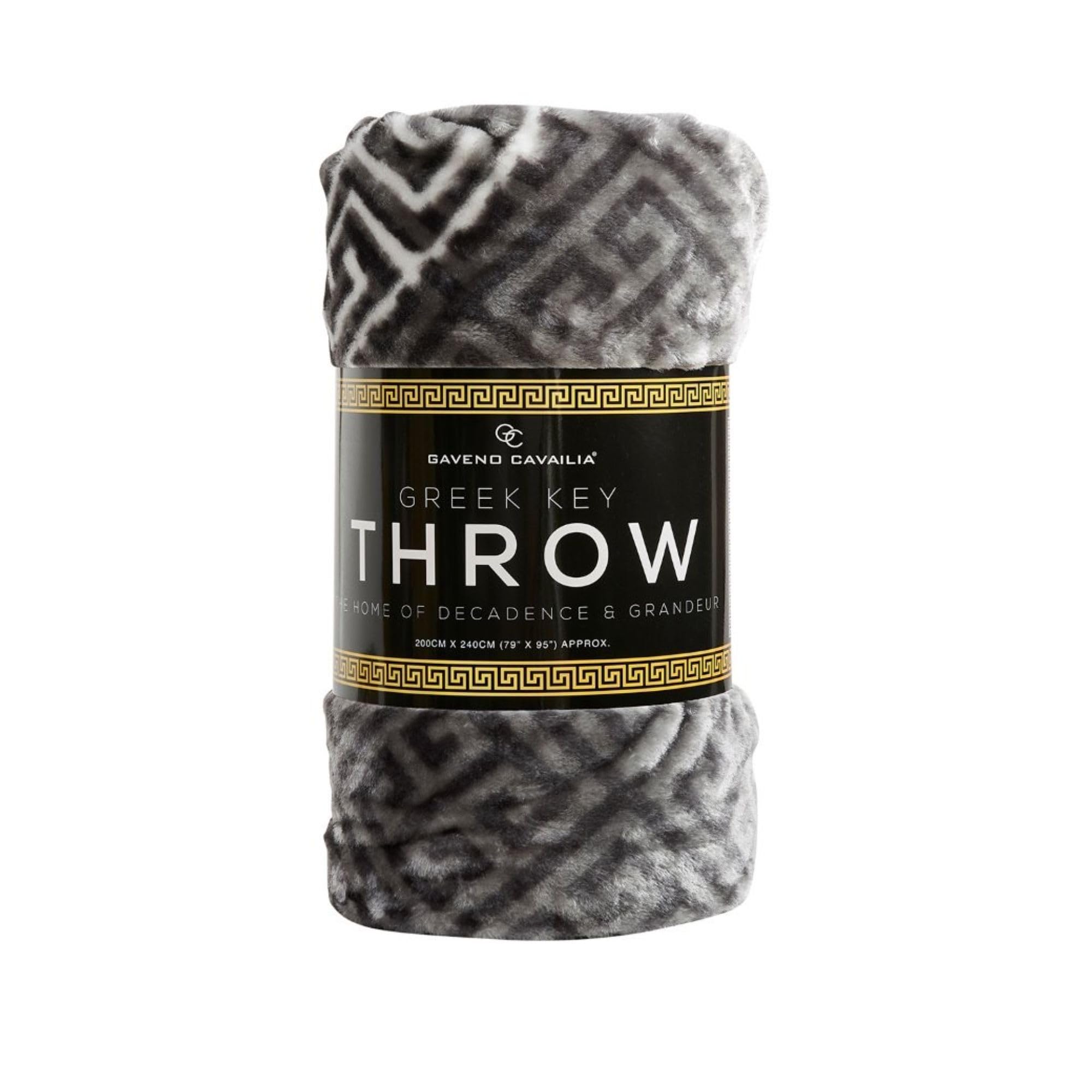 VELVETIO Easy Care Greek Blanket King (200 x 240cm), Soft Sherpa Warm Thick Polyester Fleece Throw, Extra Large Cuddly & Fluffy Blankets for Sofa Bed, Charcoal