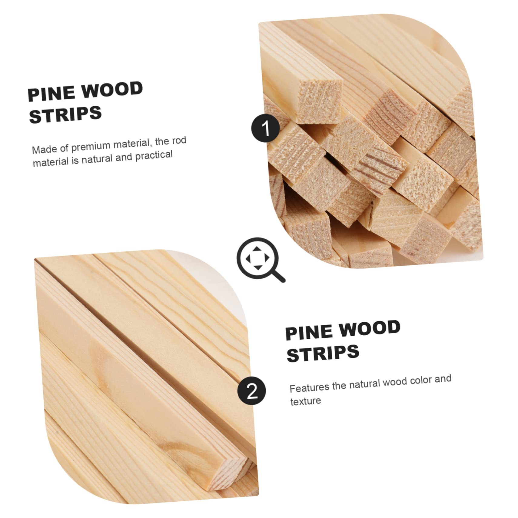 LIFKOME 50Pcs Square Wooden Sticks DIY Craft Materials for Handicraft Projects Durable Pine Dowels for DIY Accessories