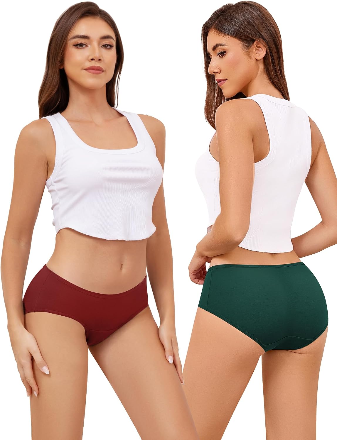 voenxe Cotton Underwear Women,Hipster Full Coverage Bikini Panties,5 Pack image 2