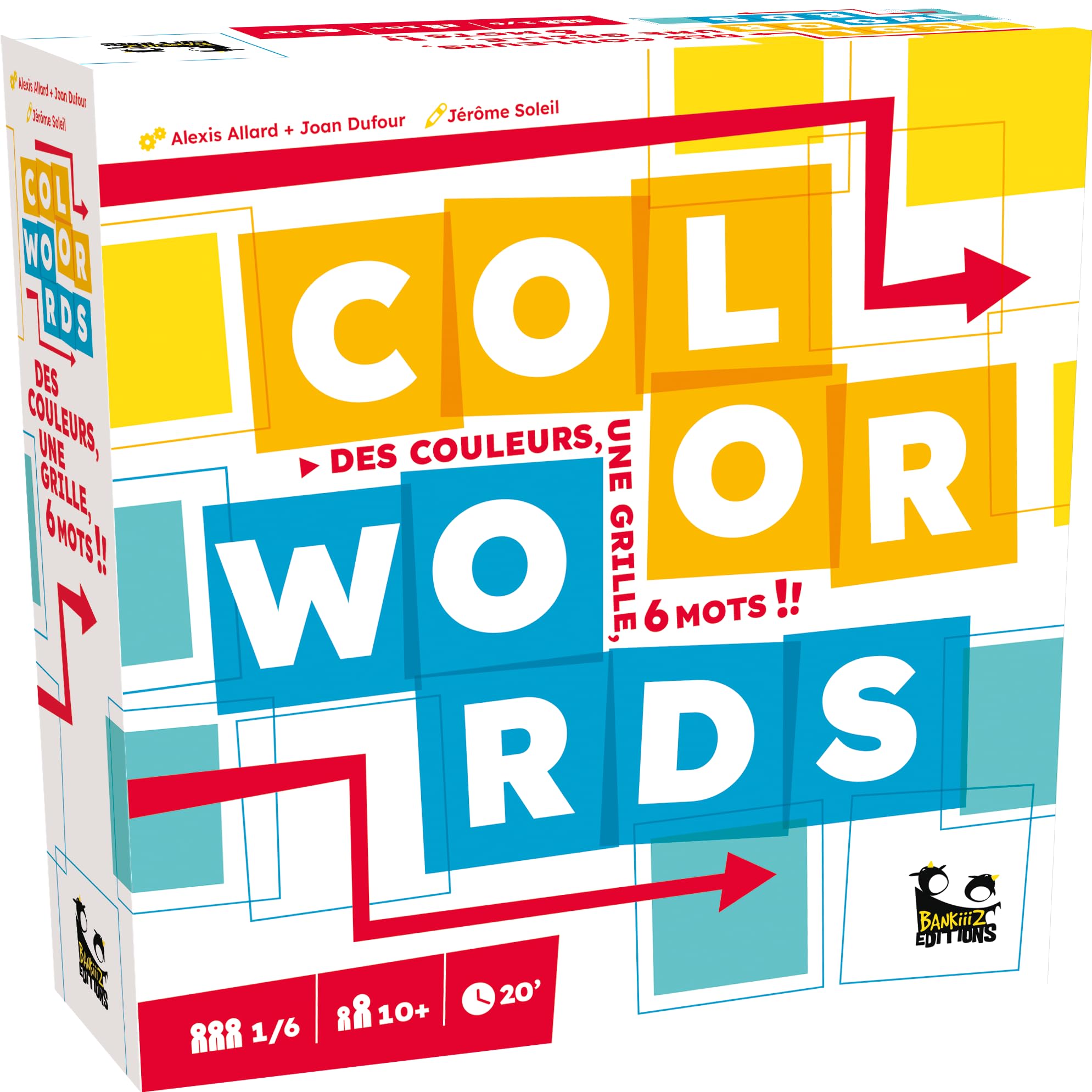 Color Words - Board Game - Party Game - Letters Game from 10 Years - 1 to 6 Players - Fun and Fast - Colours, One Grid, 6 Words - Blackrock Games - Bankiiiz