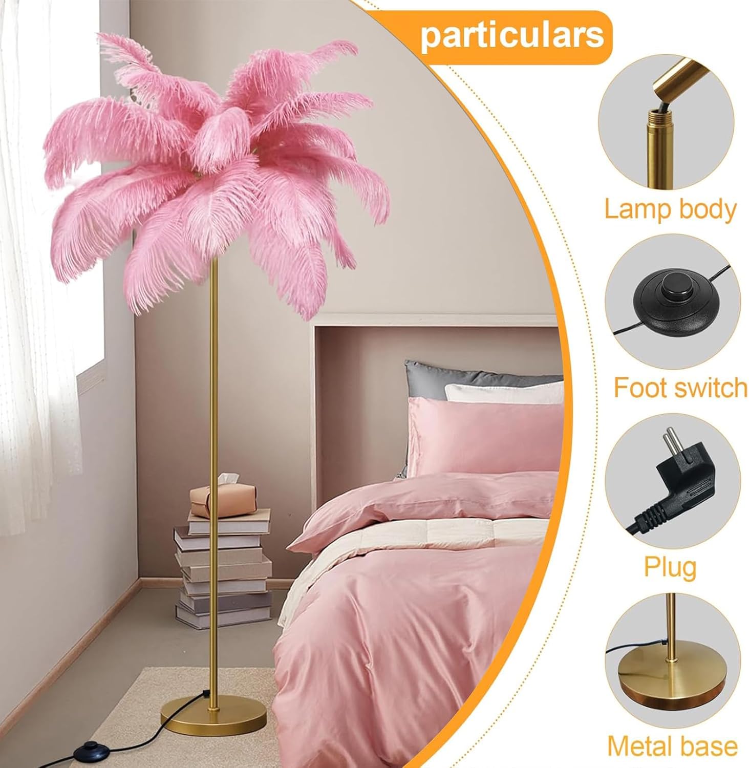 フェザーフロアランプ フェザー フロアランプ リビングルーム用 1.2M フェザーフロアランプ フェザー フロアランプ リビングルーム用 1.2M
