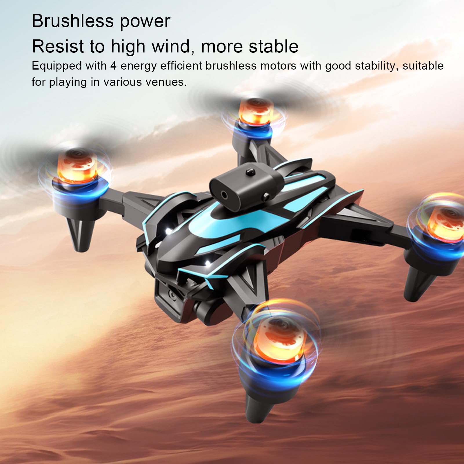 Drone con Motore Brushless e Telecamera 4K, Mini Droni FPV, Quadricottero RC Pieghevole con Evitamento Ostacoli a 4 Vie, Posizionamento del Flusso Ottico, Rotazione a 360°