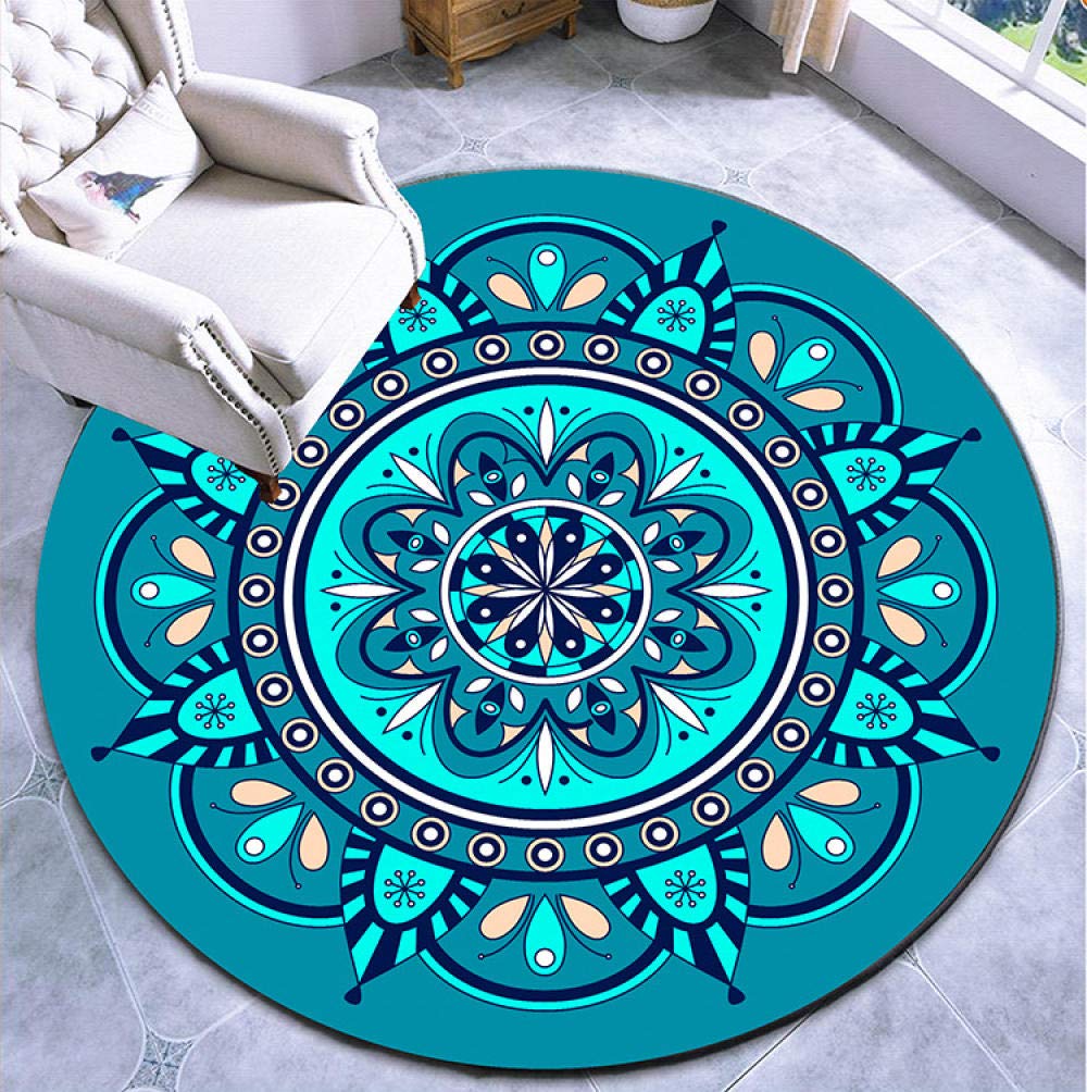 Tapis bohème ethnique jaune de 200cm pour panier suspendu et chambre