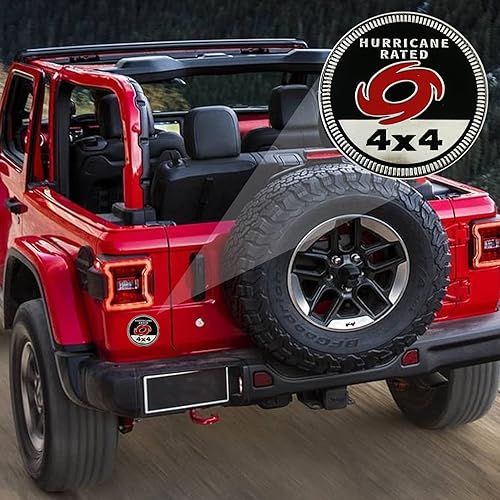 Miniatura 5 de Insignia de huracán emblema de automóvil, 4 x 4 de metal, insignias de metal 3D, emblemas redondos, calcomanías compatibles con vehículos Jeep