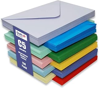 Craft 2281 Briefumschläge C5 in verschiedenen Farben, 150 Stück