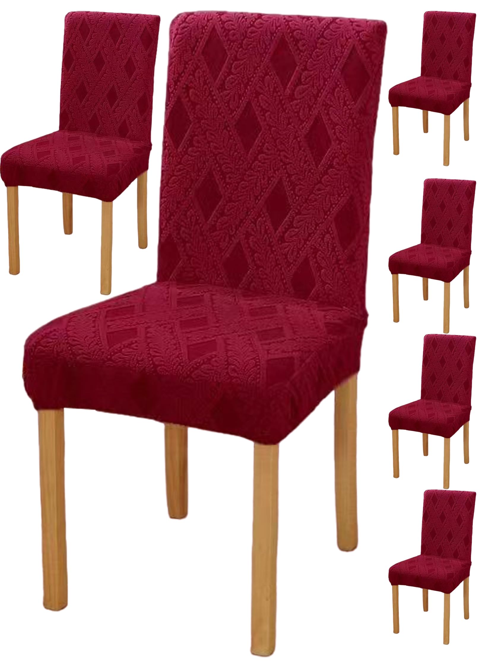 Styleys JCMC40 - Funda elástica para silla de comedor (6 unidades, color rojo, JCMC40)