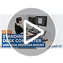 Mount-It! Standing Desk Converter Dual Monitor, 2 Screen Mounts Included, Height Adjustable Desk Riser in Black, Stand Up Desk Convertor Large 36" Wide, Sit Stand Convertor with Manual Lift Gas Spring