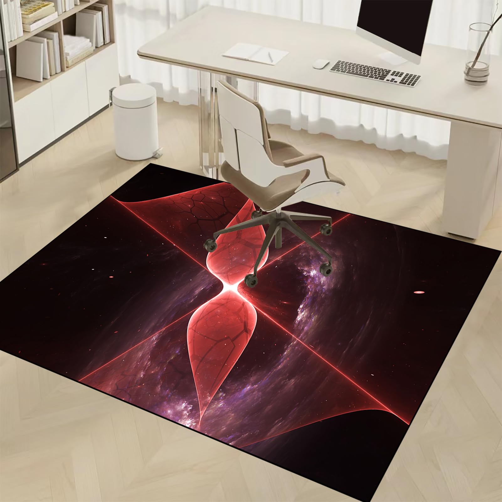 Mata pod fotel gamingowy na podłogę dywanową, krzesło biurkowe, mata ochronna na podłogę, mata podłogowa na dywan, ochraniacz podłogi na krzesło rolowane, 120 x 150 cm, dywan gamingowy na twardą