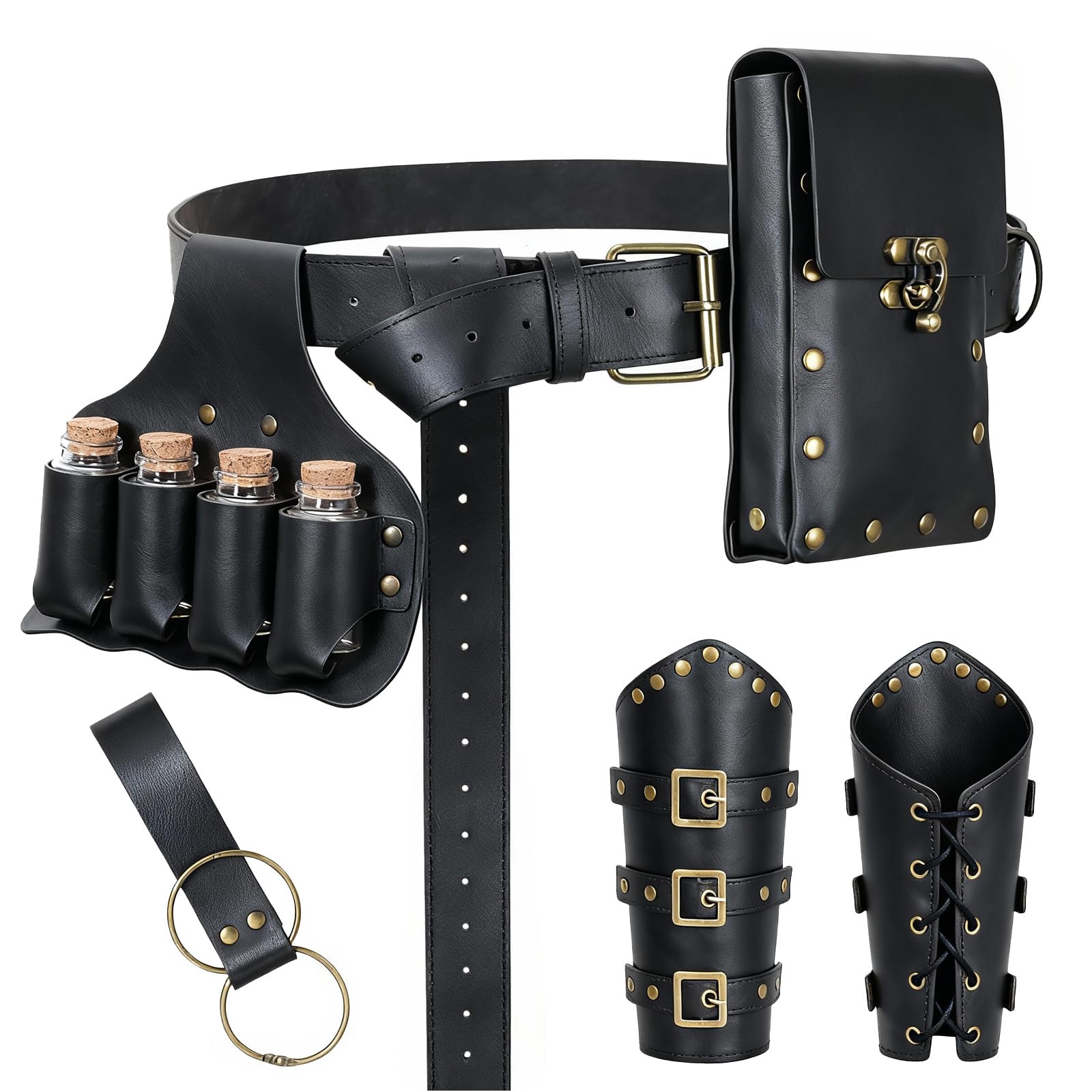 Renaissance Belt Pouch Set Medieval Pirate Ren Faire Accessories