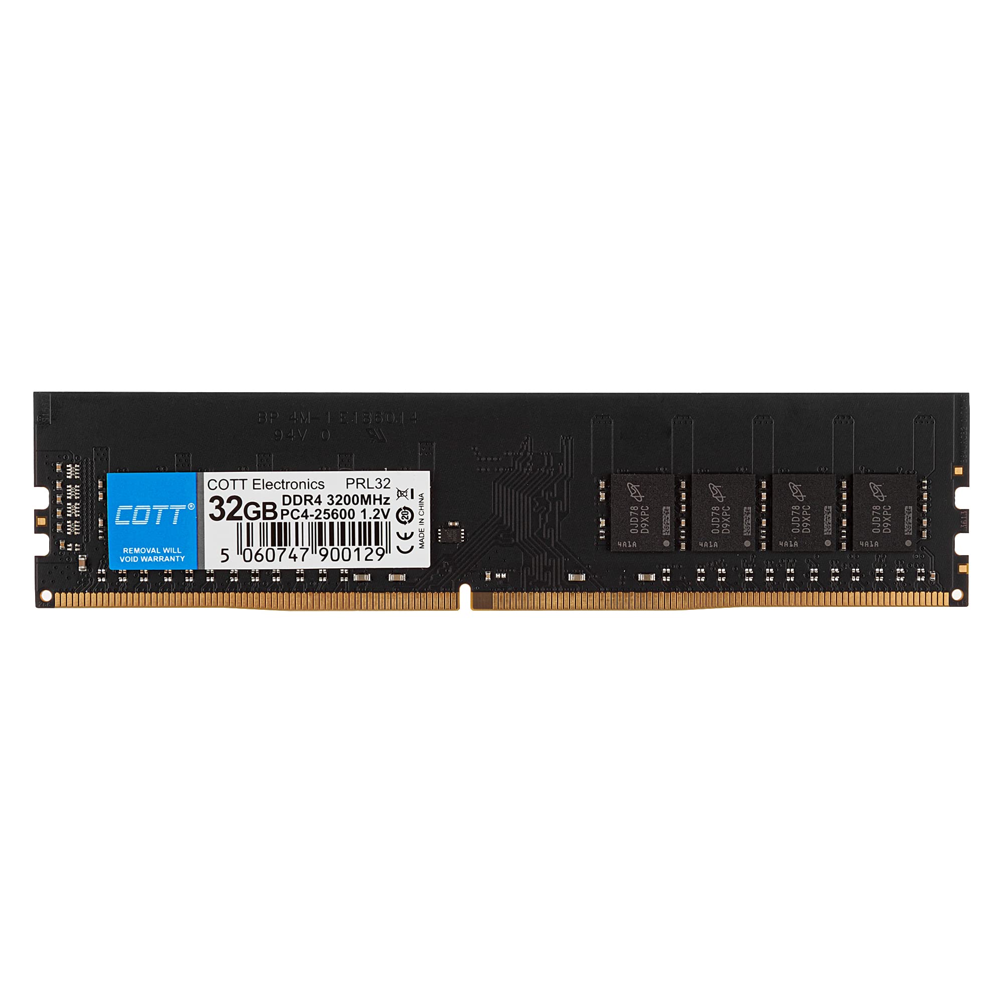 COTT RAM 32GB DDR4 3200 MHz CL22 PC4-25600 Desktop Memory (32GB) (32GB/3200MHz)