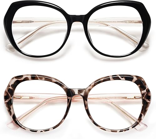 AMOMOMA AM6064 - Anteojos de lectura redondos clásicos para mujer, con bloqueo de luz azul a la moda, para mujer