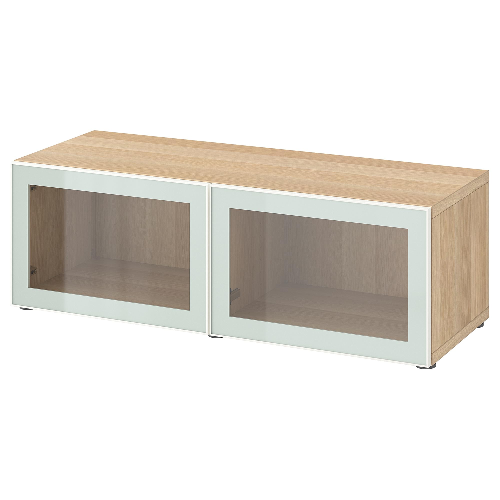 Étagère BESTÅ portes verre blanc 120x42x38 meuble rangement salon