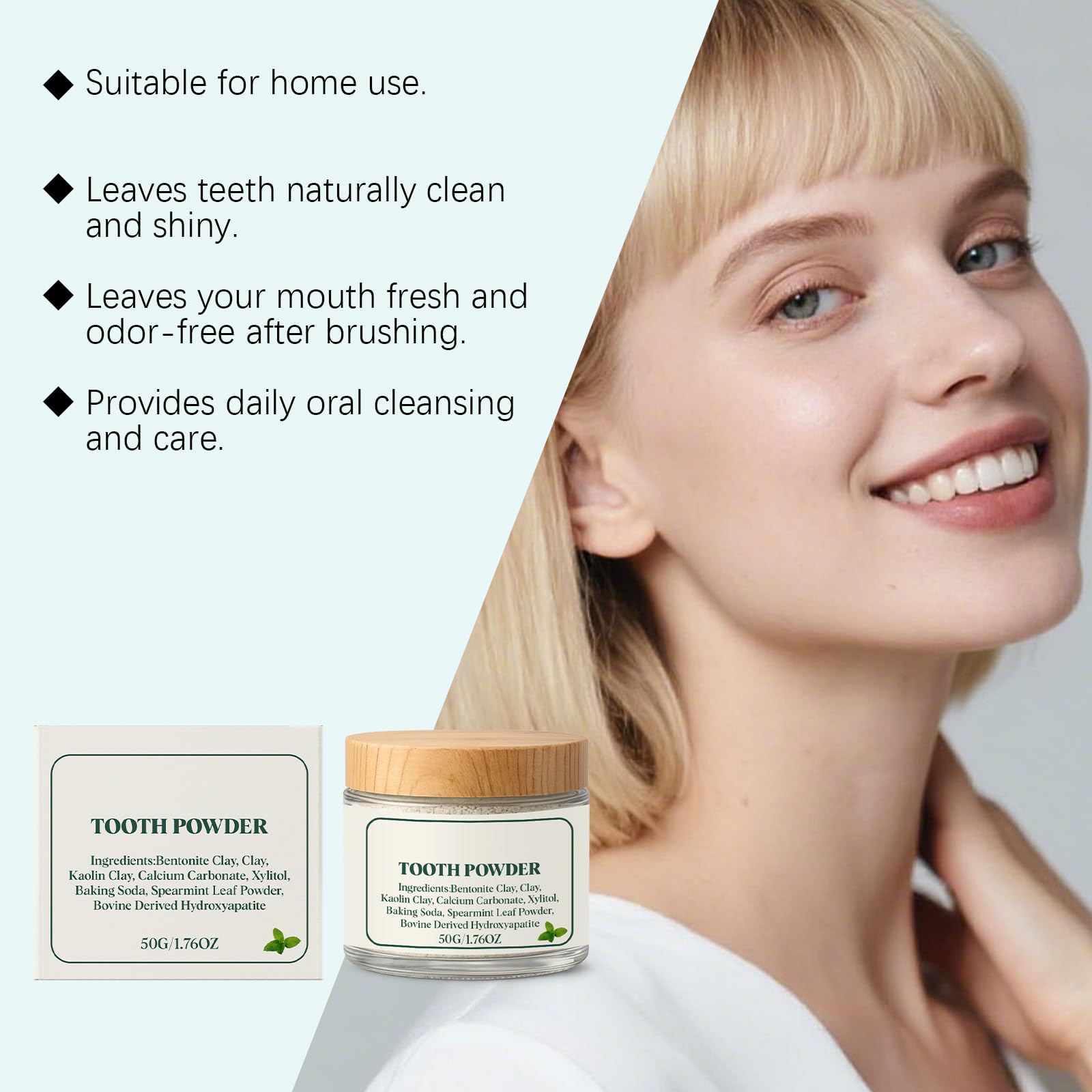 Polvere dentale, sostiene i denti forti e l'alito fresco, sbianca i denti e fornisce un trattamento orale rinfrescante, rimuove le macchie, offre comfort quotidiano per i denti sensibili (6 pezzi)