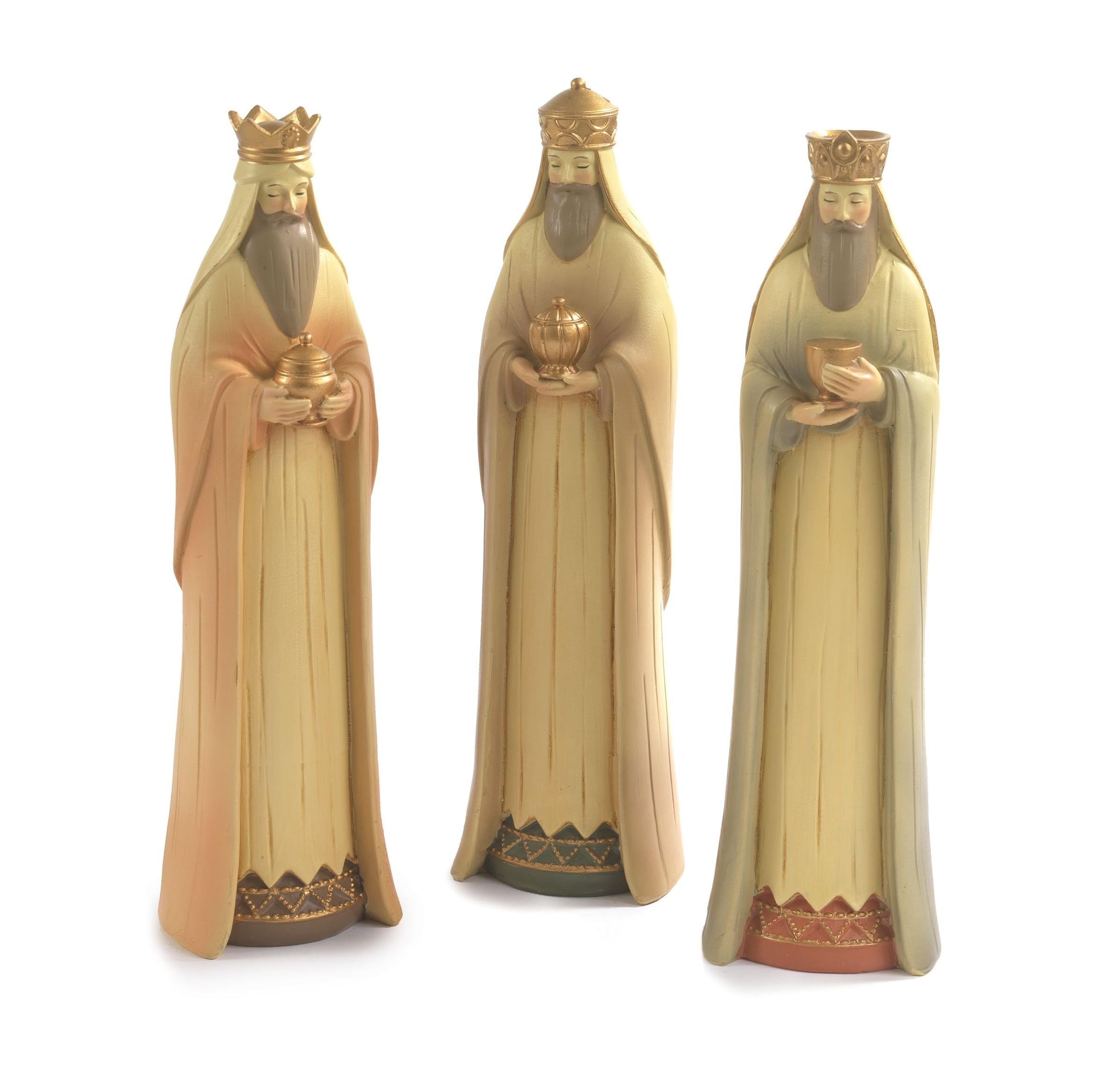 PABEN Natividad de resina efecto madera, 6 figuras de 24 cm