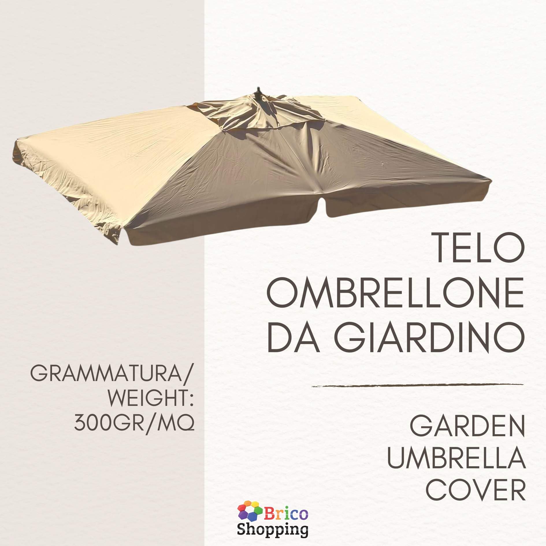 Telo di Ricambio per Ombrellone da Giardino 300 Gr/mq Impermeabile con Airvent 6 o 8 Stecche (3x2m)