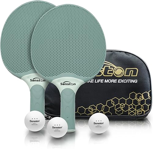 Miniatura 8 de Set de raquetas de tenis de mesa Senston, raqueta de tenis de mesa profesional con 3 bolas, juego de paletas de ping pong de goma compuesta