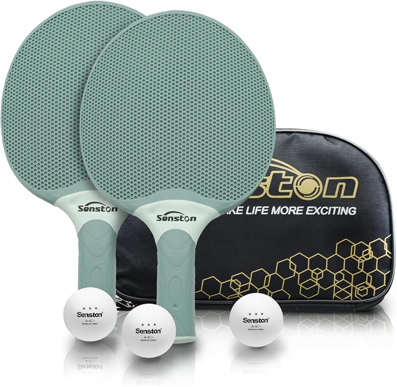 Juego de raquetas de tenis de mesa, raqueta de tenis de mesa profesional con 3 pelotas, juego de paletas de ping pong de goma compuesta