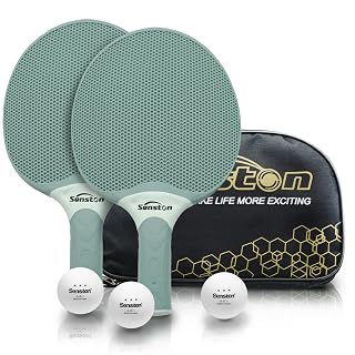Senston Table Tennis Rackets Set, Professional Table Tennis Racket with 3 Balls, Composite Rubber Ping Pong Paddle Set