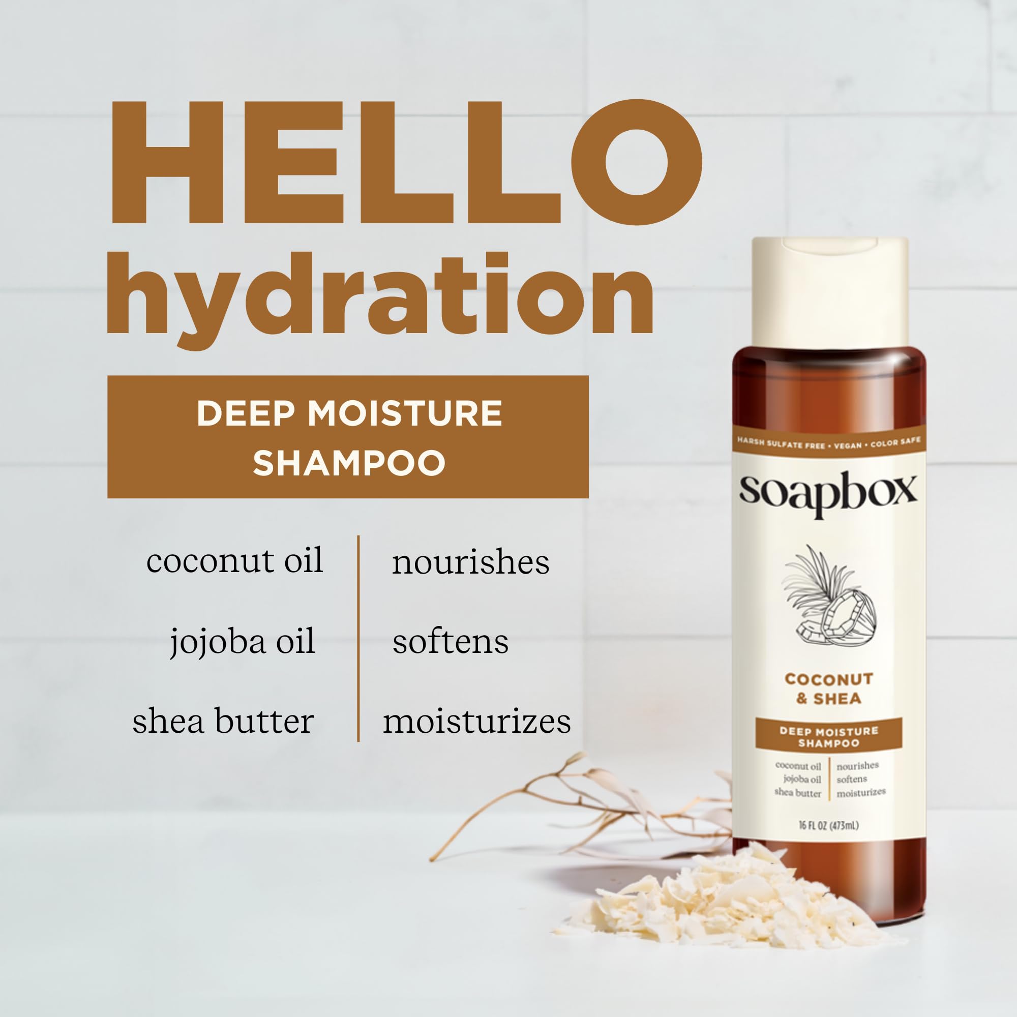 Soapbox Shampoo and Conditioner Set with Coconut Oil, Jojoba Oil, Aloe and Shea Butter to Moisturize and Nourish for All Hair Types, 16 Ounces Each (Pack of 2) - Image 3