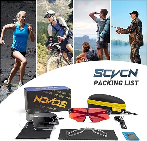 Miniatura 6 de SCVCN Gafas de sol polarizadas de ciclismo deportivas para hombres y mujeres UV400 bicicleta MTB Mountain Bike Glass con 3 lentes