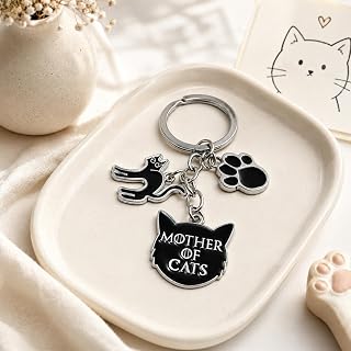 Generic Dog Mom Keychain Cat Mom Keychain Metal Accessories for Bag Pendant HandBag Pendant,Great Gift for Brithday Mother's Day.