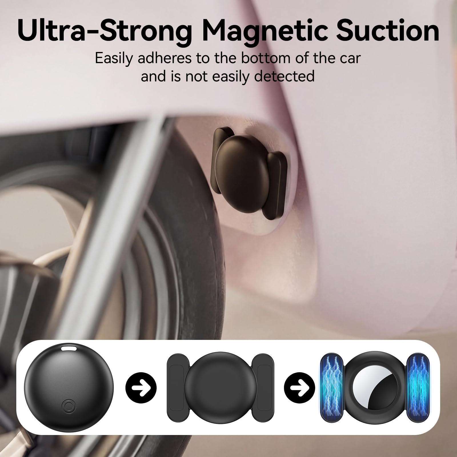 GPS Tracker Auto,2026 Magnetico Localizzatore gps per Auto Air Tracker Android e IOS, Nascosto SIM senza abbonamento, IP68 Impermeabile Bluetooth Smart Tag Per Veicoli,Chiave e Bagagli