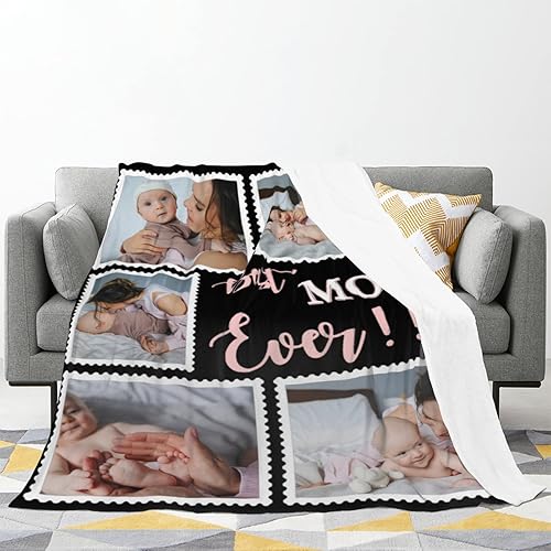 Vista 27 de Manta personalizada con texto fotográfico, manta de imagen personalizada para bebé, madre, padre, adultos, amigos, amantes, regalo personalizado