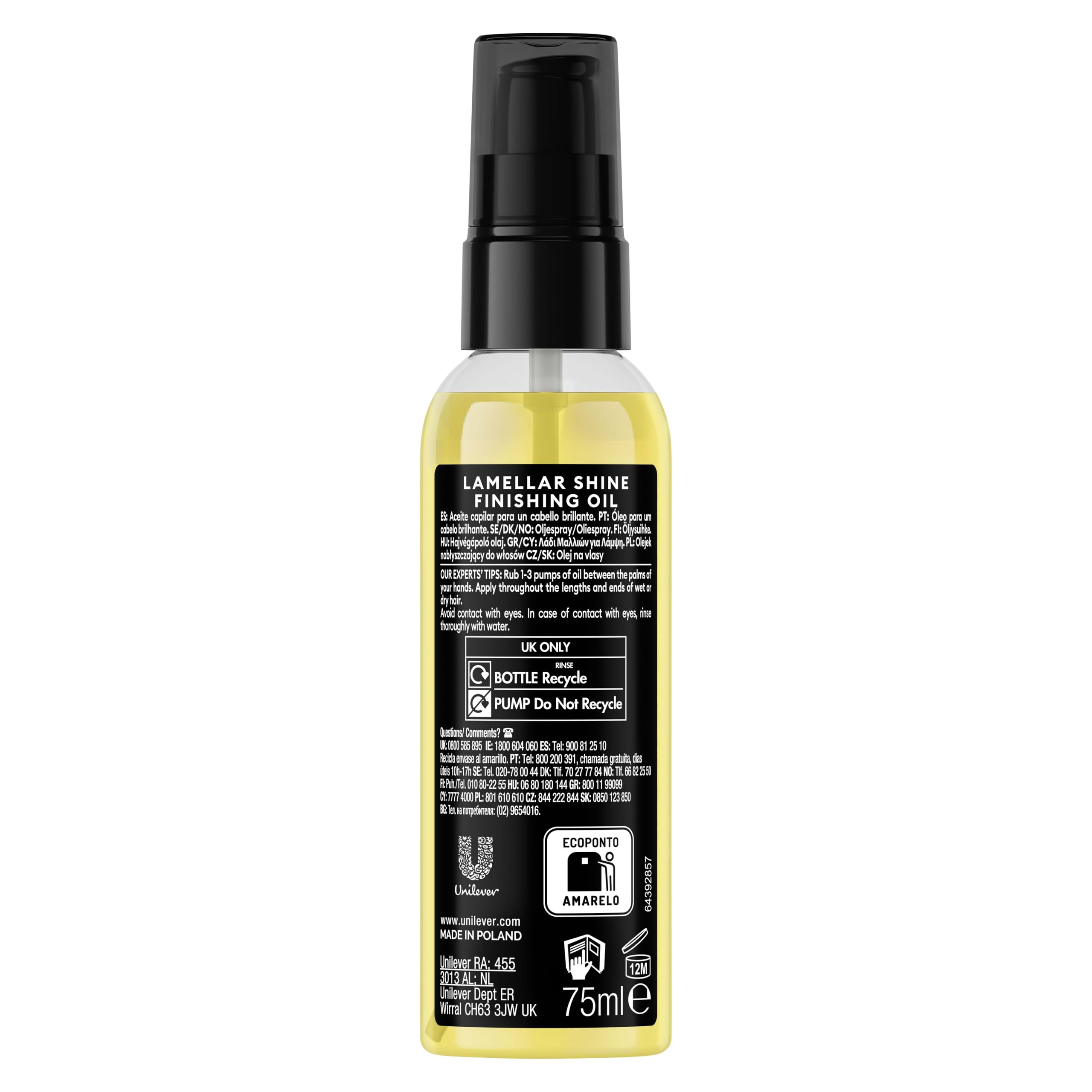TRESemmé Lamellar Shine olejek do martwych lub wyłączonych włosów 75ml