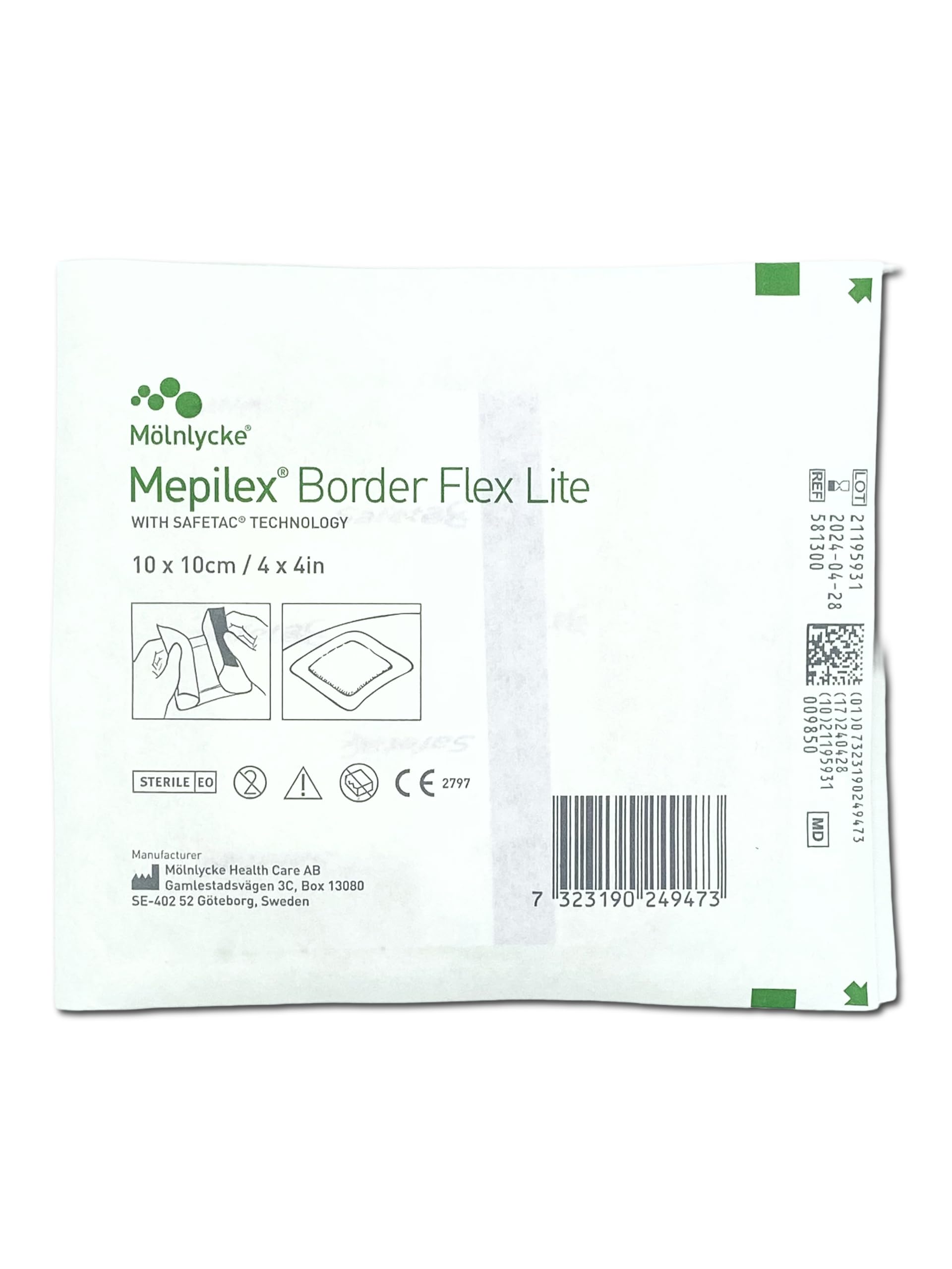 Border Flex Lite - Medicazione in schiuma, 10 x 10 cm, 5 pezzi