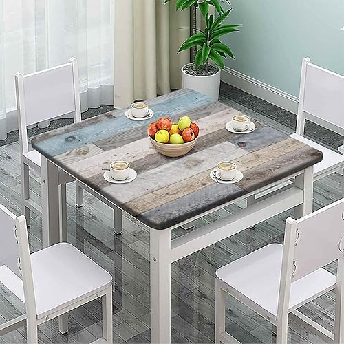 Miniatura 2 de Mantel cuadrado estilo granja con borde elástico, para cocina, comedor, picnic, fiesta, 42 x 42 pulgadas