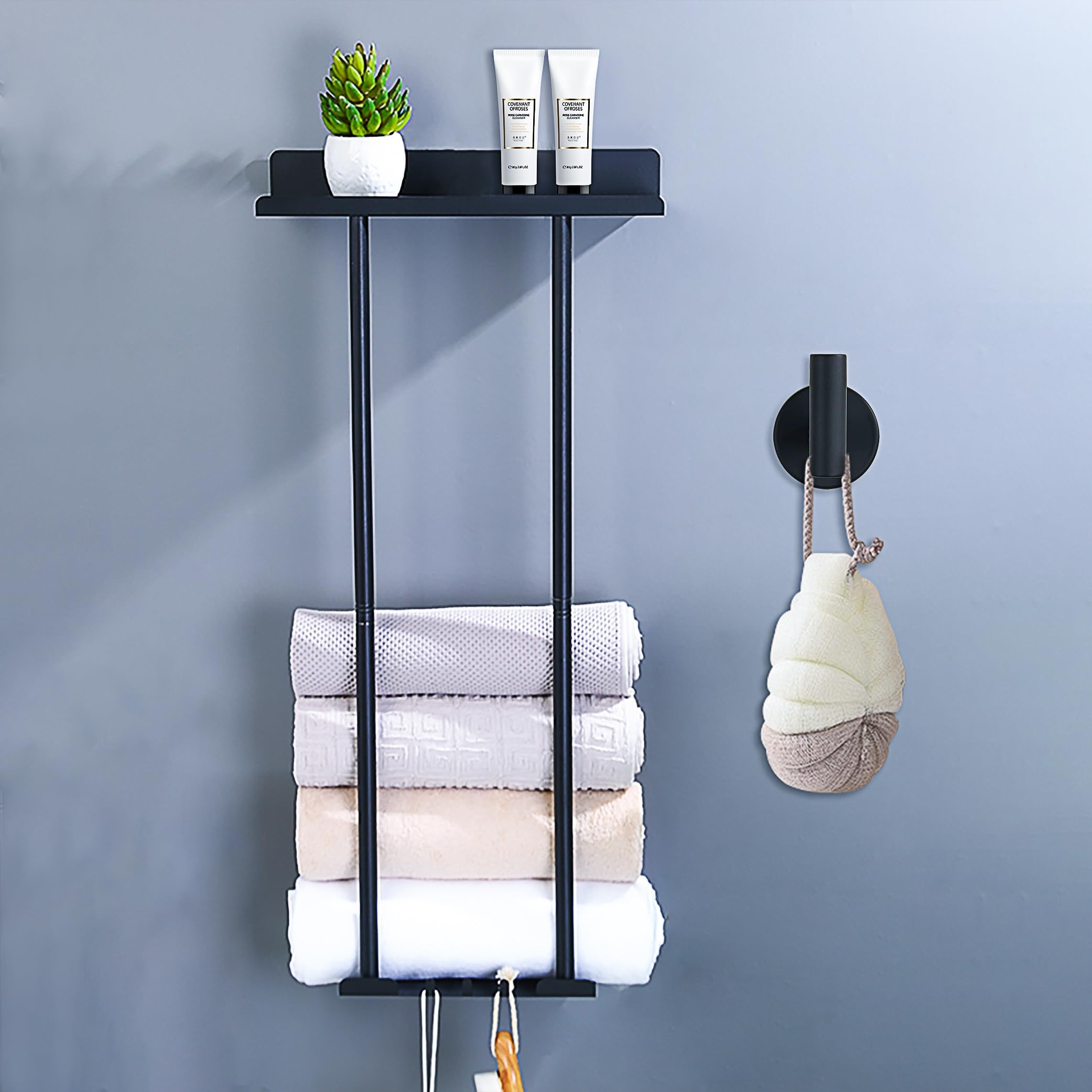 Amazon.com: LIHOBI Towel Racks for Bathroom Wall Mounted, 15-30 ...