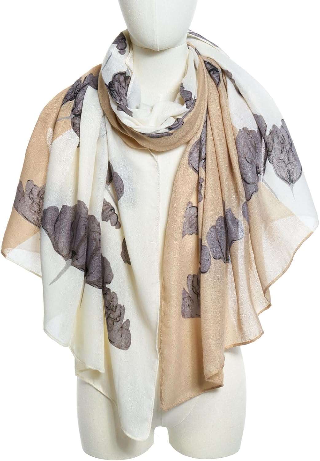 Lightweight Scarves Floral Cotton Scarf for Women Fashion Shawl Wraps Thin Fall Winter Neck Scarves - Image 2